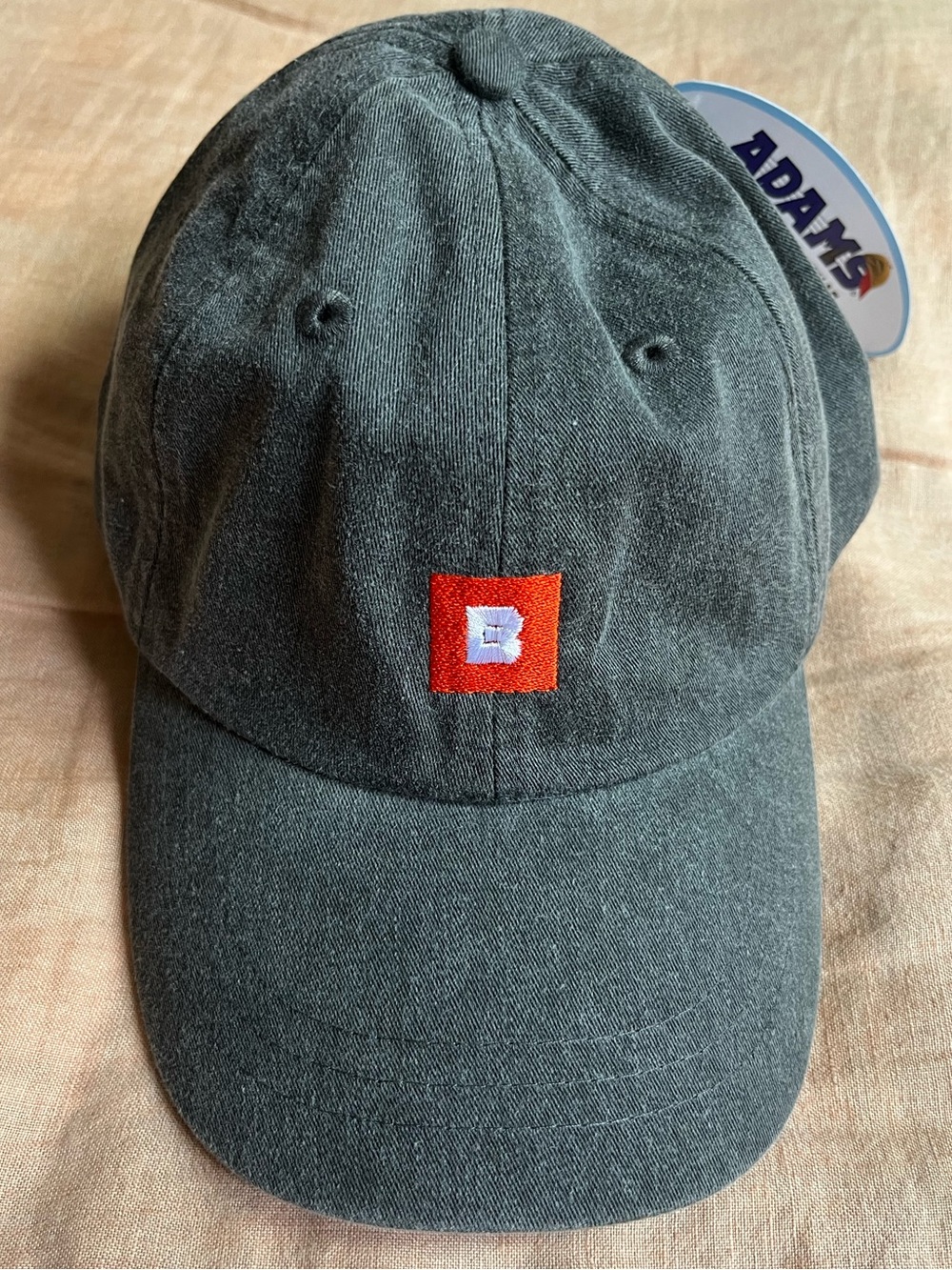 NWT Embroidered Dark Gray Baseball Hat Letter B Adjustable Minimalist